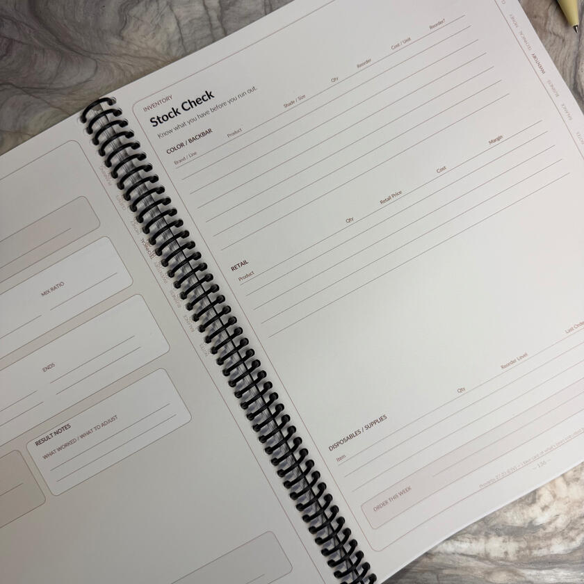 Inventory tracking template for backbar, retail, and disposable supplies